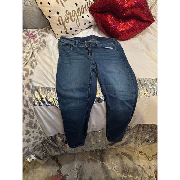 Torrid lot of 2x super soft blue jean/denim jegging legging light & dark blue - Picture 7 of 10